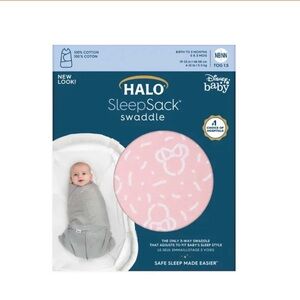 Halo SleepSack Swaddle in Confetti Minnie Pink | 0-3 months